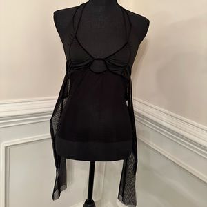 SHEIN Black Mesh Halter Top